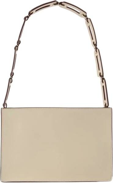 Staud Mina schoudertas in crème leer Beige Dames