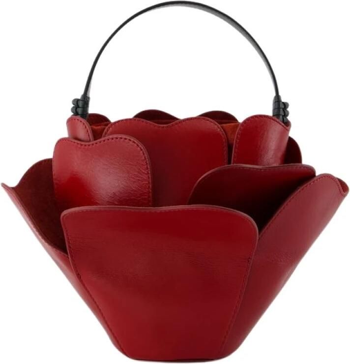 Staud Rode Leren Juliet Tas Top Handvat Red Dames
