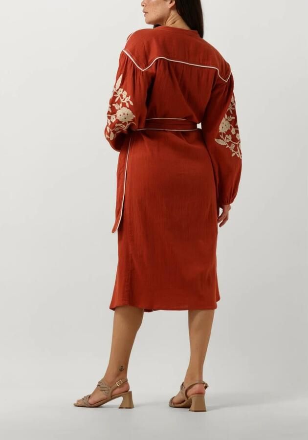 Stella Forest Maxi-jurk met broderie Gabriella rood - Foto 2