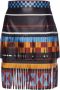 Stella Jean Geometrische Franje Imitatie Leren Minirok Multicolor Dames - Thumbnail 1