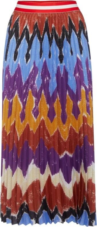 Stella Jean Geplooide midi-rok met abstracte print Multicolor Dames