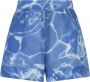 Stella Jean Blauw Bedrukte Hoge Taille Korte Shorts Blue Dames - Thumbnail 1