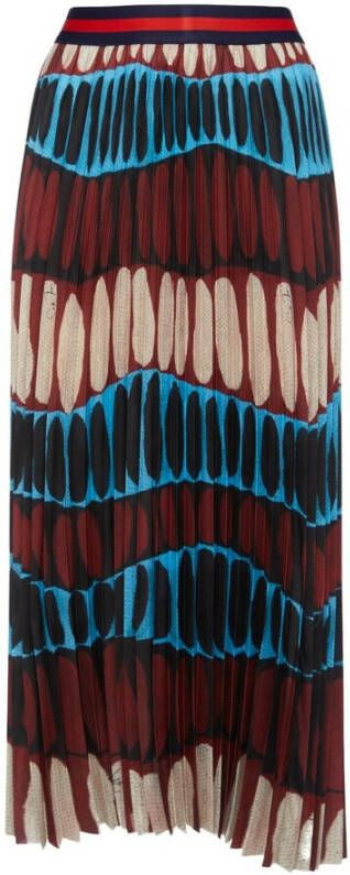 Stella Jean Geplooide Midi Rok met Tribale Print Multicolor Dames