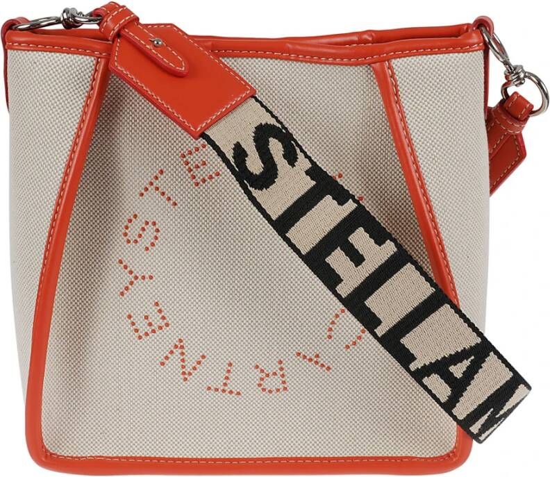 Stella Mccartney Salt Pepper Canvas Mini Crossbody Tas Orange Dames