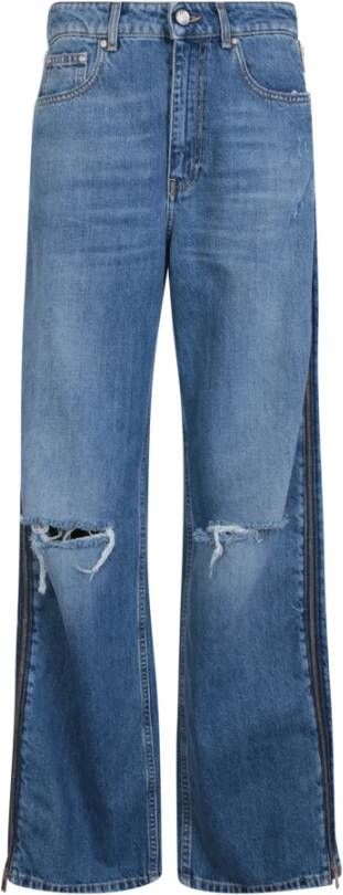 Stella Mccartney Blauwe Vintage Wash Jeans met Ritsdetails Blauw Dames