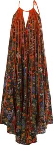 Stella Mccartney Zijden jurk met bloemenprint en franjes Meerkleurig Dames