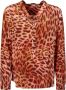 Stella Mccartney Cheetah Print Zijden CDC Shirt Orange Dames - Thumbnail 1
