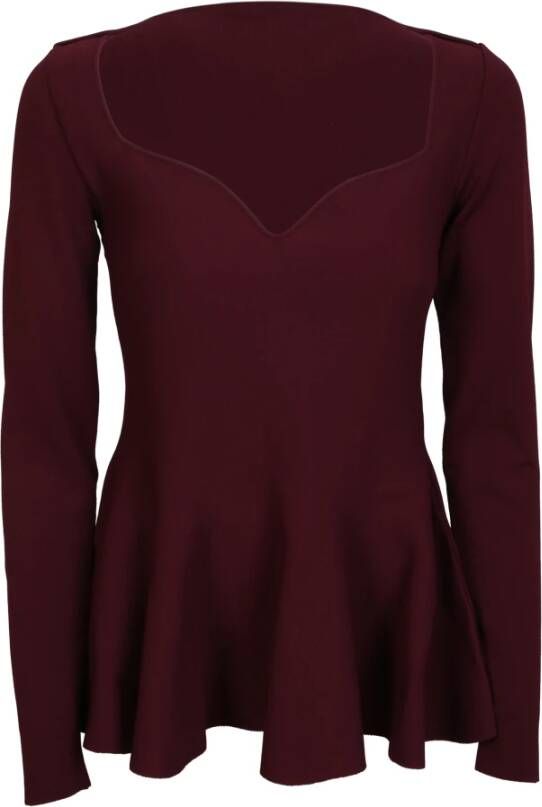 Stella Mccartney Bordeaux Sweetheart Sweater Aw22 Bruin Dames