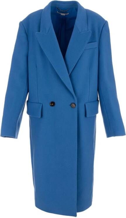 Stella Mccartney Gestructureerde Coating Jas Blue Dames