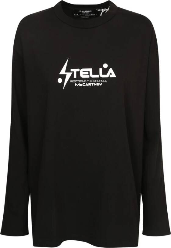 Stella Mccartney Elegante Zwarte T-Shirt met Unieke Print Zwart Dames