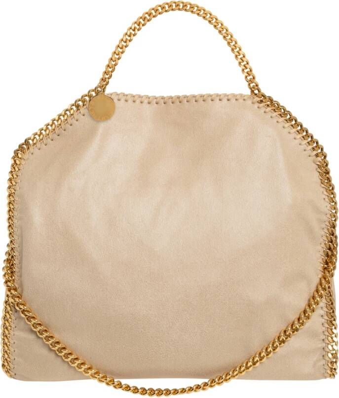 Stella Mccartney Falabella Fold Over Mini Handbag Beige Dames