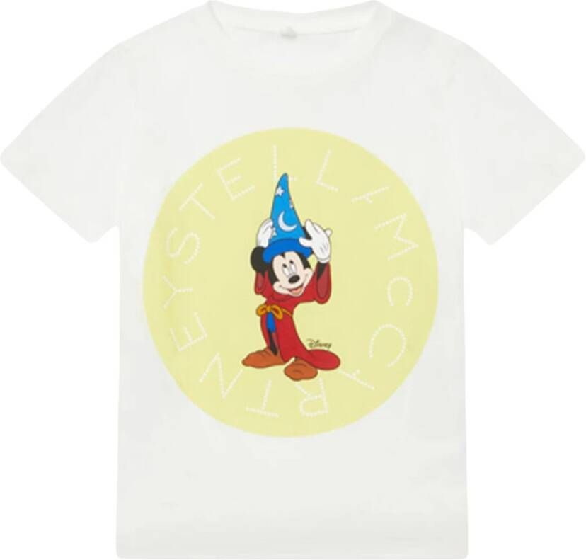 Stella Mccartney Fantasia Mickey Print T‐Shirt Wit Unisex