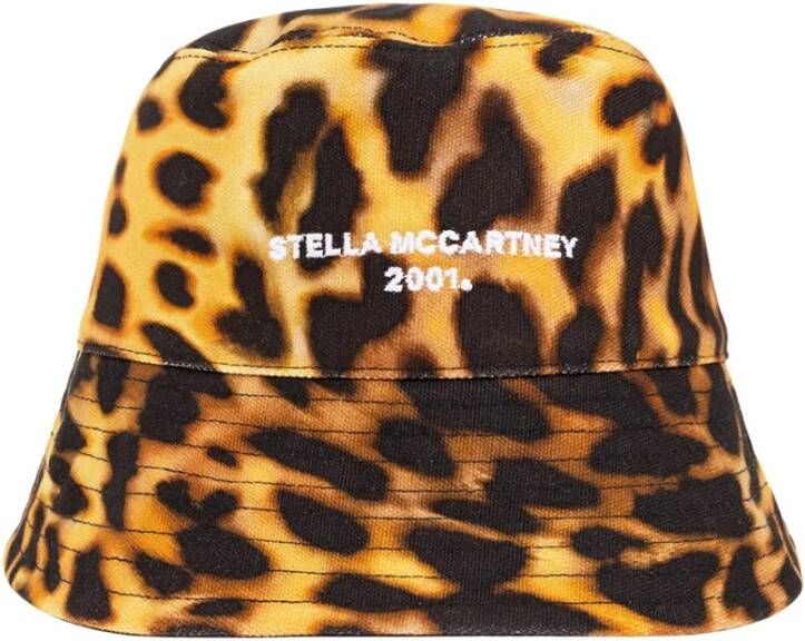 Stella Mccartney Leopard Print Bucket Hat Brown Dames