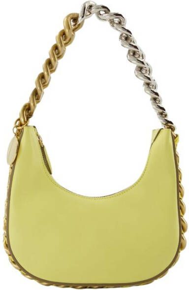 Stella Mccartney Frame Hobo Mini Bag in Yellow Synth Leather Geel Dames