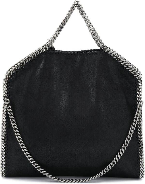 Stella Mccartney Zwarte veganistische garnet tas met diamantgeslepen ketting Black Dames