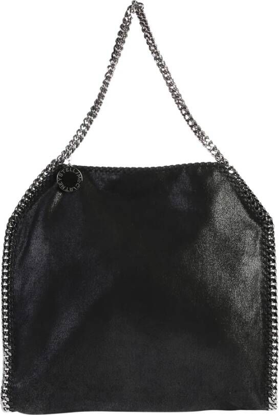 Stella Mccartney Zwarte Falabella Dubbele Ketting Schoudertas Black Dames