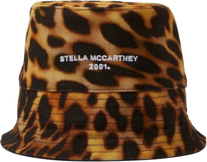 Stella Mccartney Leopard Print Bucket Hat Brown Dames