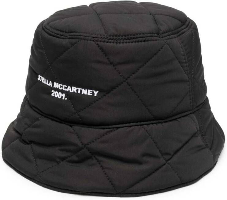 Stella Mccartney Zwarte Omkeerbare Logo Hoeden Black Dames