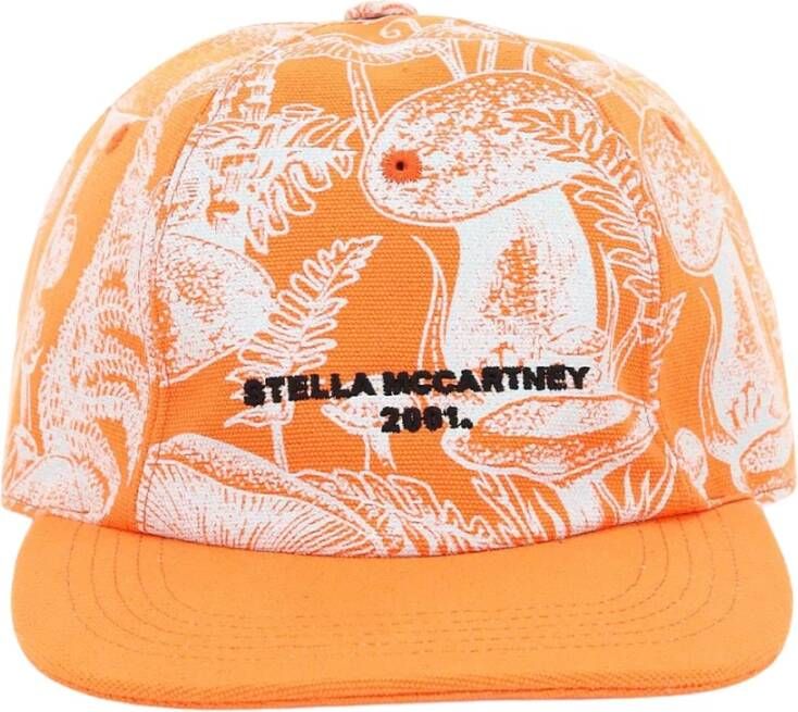 Stella Mccartney Baseballpet met paddenstoelenprint Orange Dames