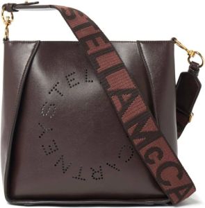 Stella Mccartney Logo Schoudertas in Bruin Kunstleer Bruin Dames
