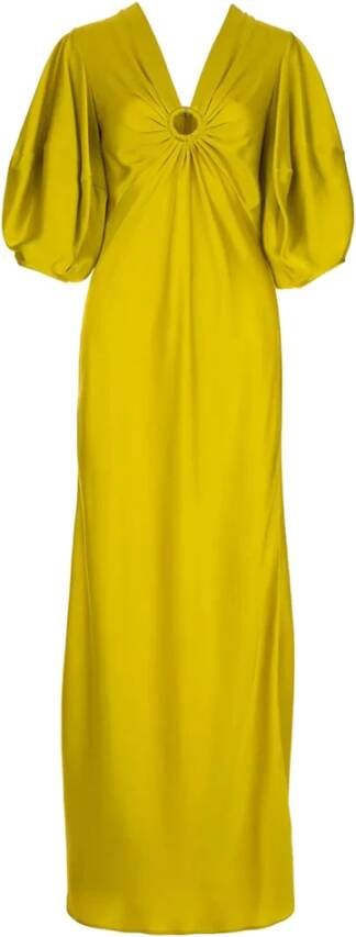 Stella Mccartney Elegante Maxi Jurk Yellow Dames