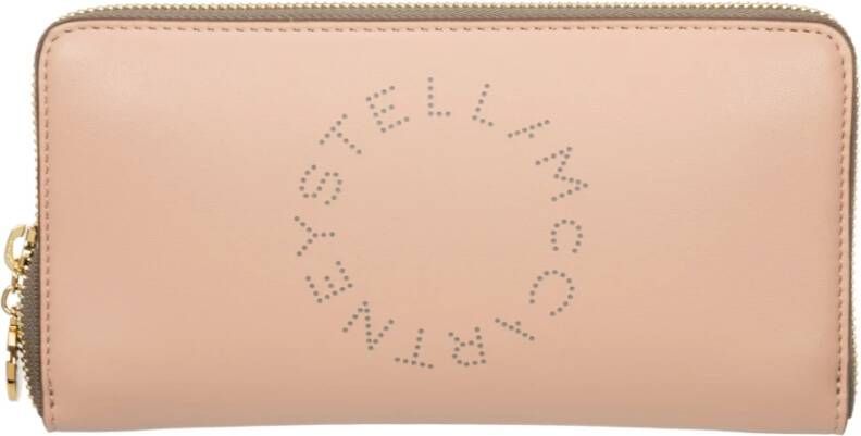 Stella Mccartney Portemonnee Pashouder Ritssluiting Effen Kleur Logo Details Pink Dames