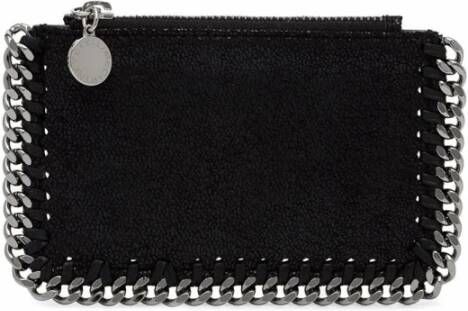 Stella Mccartney Zilveren kaarthouder met diamantgeslepen ketting Black Dames