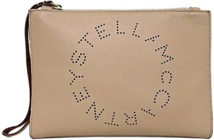 Stella McCartney Pre-owned Leather clutches Beige Dames