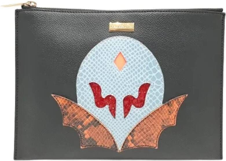 Stella McCartney Pre-owned Leather clutches Zwart Dames