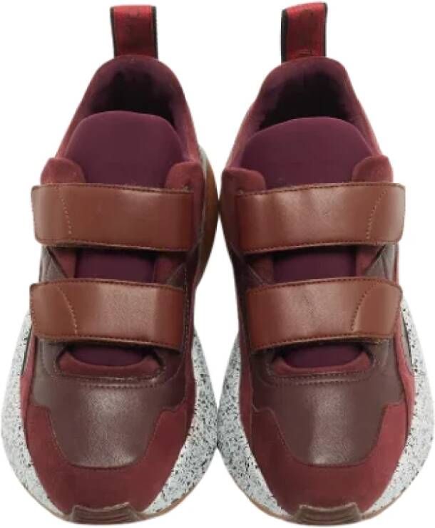 Stella McCartney Pre-owned Leather sneakers Rood Dames