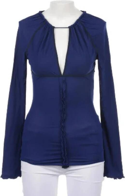 Stella McCartney Pre-owned Pratilled fabric tops Blauw Dames