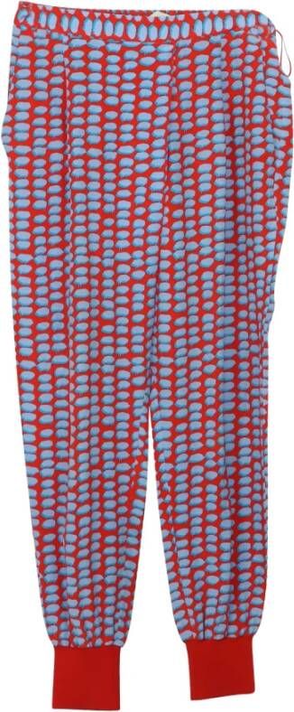 Stella McCartney Pre-owned Stella McCartney Gedrukte broek in rood katoen Rood Dames