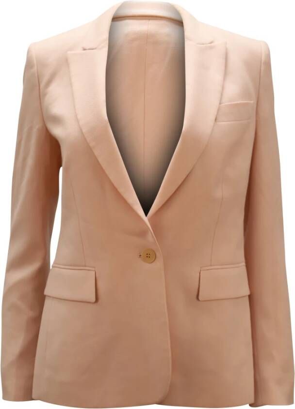 Stella McCartney Pre-owned Stella McCartney Iris single-breasted blazer in pastelroze wol Beige Dames