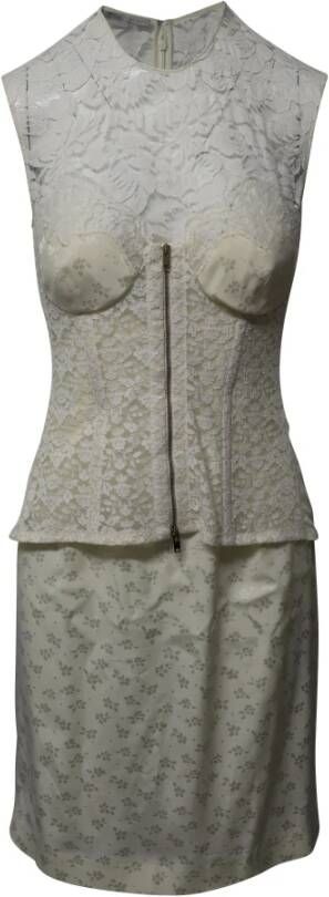 Stella McCartney Pre-owned Stella McCartney Lace Dress in Cream Cotton Wit Dames