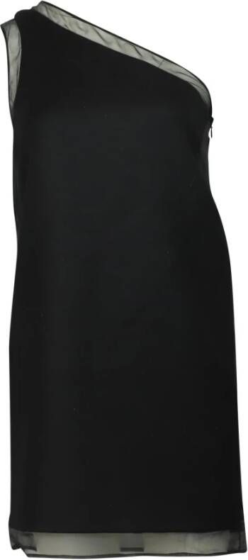 Stella McCartney Pre-owned Stella McCartney One Shoulder Dress in Black Wool Zwart Dames