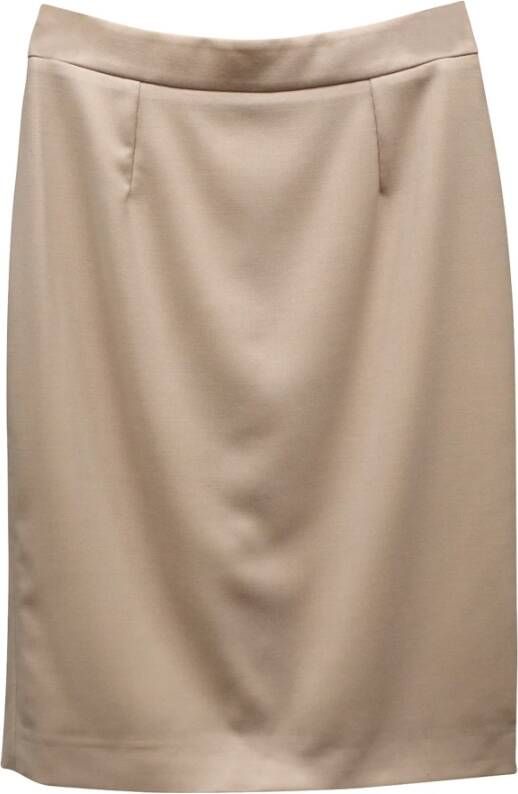 Stella McCartney Pre-owned Stella McCartney Pencil Skirt in Cream Wool Beige Dames