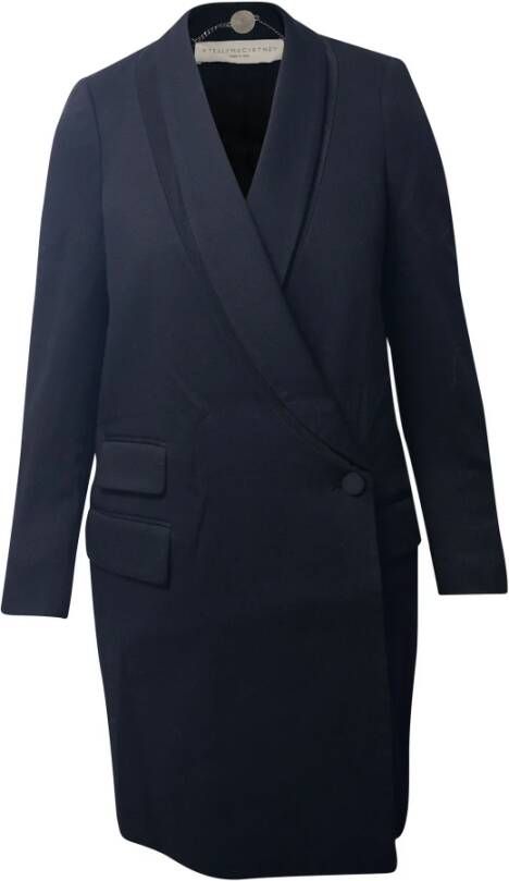 Stella McCartney Pre-owned Stella McCartney Shawl Collar Coat in Black Polyamide Zwart Dames
