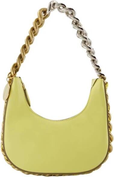 Stella Mccartney Frame Hobo Mini Bag in Yellow Synth Leather Geel Dames