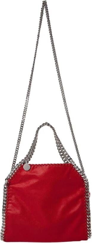 Stella Mccartney Mini Tote Tas van gladkorrelig veganistisch leer Red Dames
