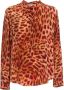 Stella Mccartney Cheetah Print Zijden CDC Shirt Orange Dames - Thumbnail 3