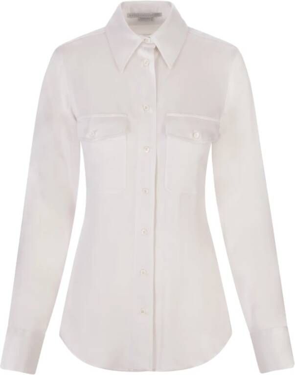 Stella Mccartney Luxe Witte Viscose Satijnen Overhemd White Dames