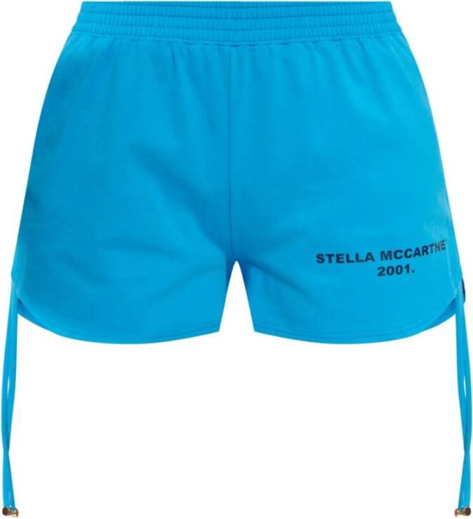 Stella Mccartney Shorts met logo Blauw Dames
