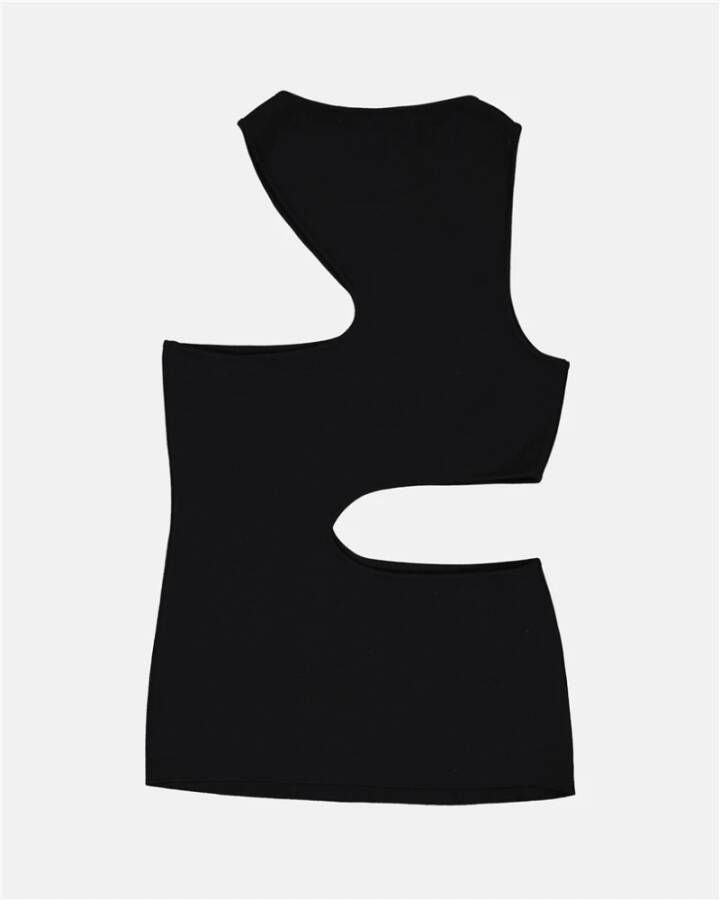 Stella Mccartney Zwarte Cut-Out Tank Top Ss22 Black Dames