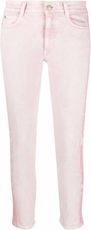 Stella Mccartney Roze Logo Tape Slim Jeans Pink Dames