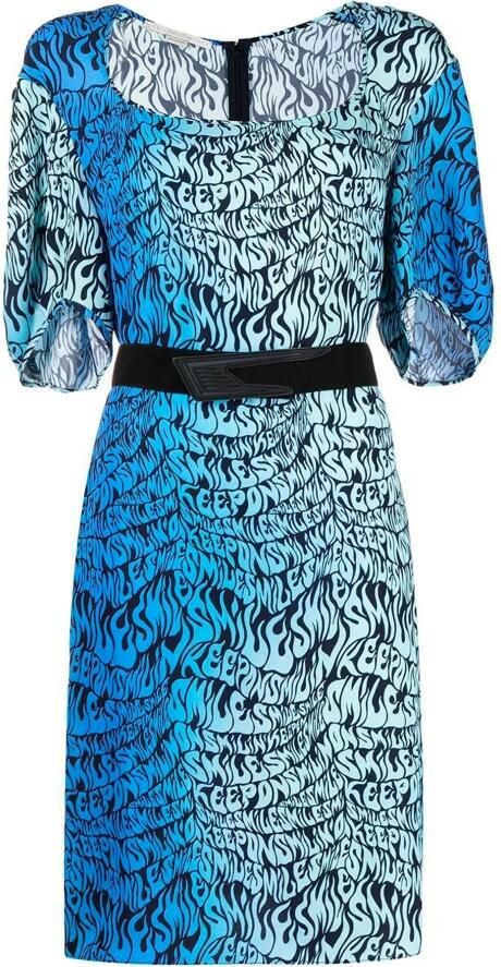 Stella Mccartney Blauwe Jurk met Korte Mouwen Blue Dames