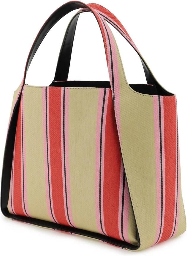 Stella Mccartney Gestreepte Raffia Tote Tas met Stella Logo Multicolor Dames - Foto 3