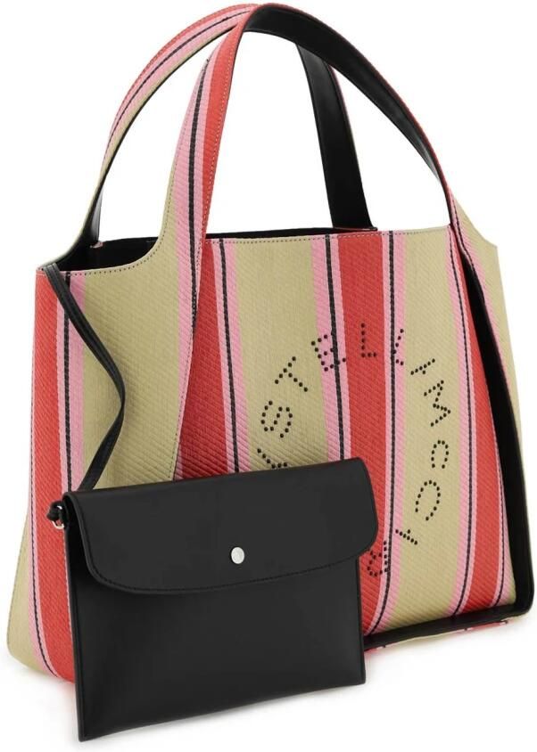 Stella Mccartney Gestreepte Raffia Tote Tas met Stella Logo Multicolor Dames - Foto 5