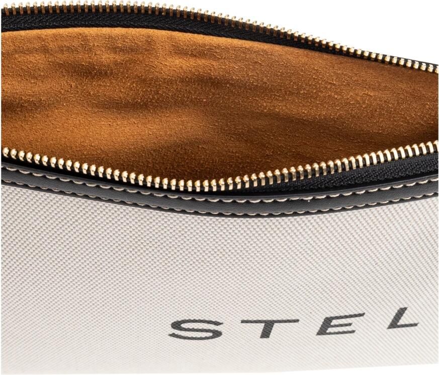 Stella Mccartney Clutches Beige Textured Handbag With Zip Closure And Wrist in beige - Foto 3