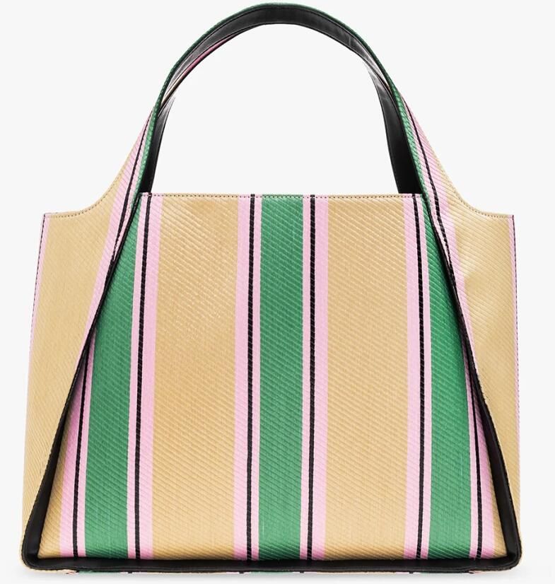 Stella Mccartney Gestreepte Raffia Tote Tas met Stella Logo Multicolor Dames - Foto 3