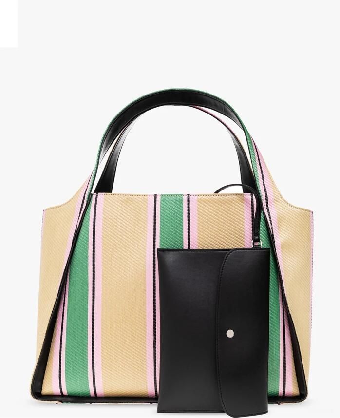 Stella Mccartney Gestreepte Raffia Tote Tas met Stella Logo Multicolor Dames - Foto 4